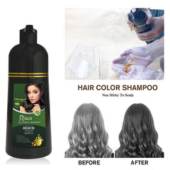 Aloha Heja He 3-in-1 Black Hair Shampoo (400ml) – Nourishing Hair Color with Argan Oil, Avocado & Keratin (5-Minute Gray Coverage)